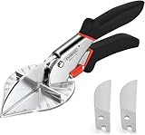 TOWOT 45-135° verstellbare Gehrungsschere, professioneller Trimmerschneider & Ersatzklingen, für präzises Schneiden von PVC, Leisten, Kunststoff und Holzleisten