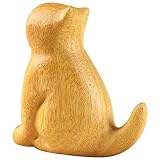 HOMSFOU Holz Katze Figurine Miniatur Sitzende Katze Statue Holz Ornament Für Schreibtisch Dekoration Exquisite Handwerkskunst Für Zuhause Und Büro