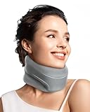 BETOVIN Nackenstütze gegen Nackenschmerzen, Weiche & Verstellbare Halskrause für Schlafen, Neck Support zur Unterstützung der Halswirbelsäule Druckentlastung, für Frauen und Männer(Grau, M)