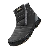 SAUTRV Paar Schneestiefel Herren High Top Schneestiefel Mode Casual Turnschuhe Winter Gepolsterte Warme Damenstiefel Holz Schneeschuhe für Männer, grau, 40 2/3 EU