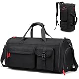 Anzugtasche Reisetasche Herren, Wandelbare Reise Kleidersack Handgepäck mit Schuhfach, 3-in-1 Große Kleidertasche Rucksack Anzug Tasche für Business Reisen, Schwarz