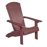 NEG Design Adirondack Stuhl Marcy Westport-Chair Sessel täuschend echte Holzoptik, wetterfest, UV- und farbbeständig rot-braun