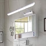 SSNCcNC Silber,60CM, LED Spiegellampe Einstellbare Winkel Spiegelschrank Leuchte Badezimmer Spiegelleuchte Nordischer Badlampe Kein Flimmern Make Up Licht Drei-Farben-Licht