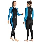 Neoprenanzug 3mm Damen Vollständiger Neoprenanzug Ganzkörper Neopren Tauchanzüge Sretch Langarm warm halten Vorderer Reißverschluss Erwachsene Tauchanzüge für Tauchen Schnorcheln Surfen L Größe