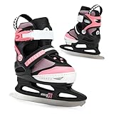 ATTABO Verstellbare Freizeitschlittschuhe für Mädchen ZOLA Rosa Größe 31-36 EU Kinder verstellbare Schlittschuhe für Anfänger Klettverschluss und Schnallenverschluss Freie Längenanpassung