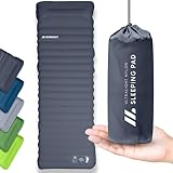 NORDMUT Isomatte Selbstaufblasend 10cm - Isomatte Camping mit kleinem Packmaß - Selbstaufblasbare Luftmatratze für kinderleichtes aufpumpen - Camping Matratze Ultra komfortabel (Dunkelgrau)