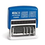 Colop S120/WD MiniInfoDater Schrifthöhe 4 mm Kissen blau/rot 12 Texte Farbe Blau