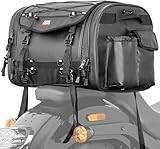 KEMIMOTO Motorrad Tasche 45-65L, wasserdichte Motorrad Hecktasche, große Kapazität, erweiterbare Satteltasche, Gepäckträgertasche mit Regenhülle, einfache Montage, schwarz