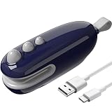 Mini Folienschweißgerät, Bag Sealer mit Cutter, Wiederaufladbarer Tragbarer Heißsiegelgerät/Beutelverschließer. Damit Lebensmittel frisch und Snacks knusprig bleiben. Blau