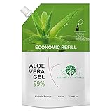 100% Reines Aloe Vera Gel aus Spanien | Feuchtigkeitsspendend für Gesicht und Körper | Beruhigend nach Haarentfernung | Ideal für trockene Haut Organisch, 500 ml