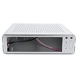 Lazimin HTPC-Gehäuse DIY-Computergehäuse, Vollaluminium-DC-ATX-Netzteil Mini-ITX-Gehäuse für Desktop-Computer(Weiß & USB2.0)