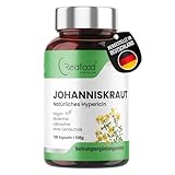 Redfood Johanniskraut Kapseln 500 mg, 10:1 Extrakt mit 1,8mg laborgeprüften Hypericin Gehalt, 180 vegane Kapseln, glutenfrei & laktosefrei, pflanzliches Nahrungsergänzungsmittel