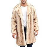 Generisch Kunstpelz Mantel Herren Pelzmantel Mittellange Trechcoat PlüSchmantel Revers Wintermantel Bagg Freizeitmantel Streetwear Einfarbig Modisch Felljacke Faux Pelz Fur Cardigan