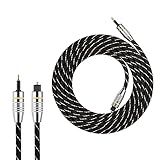 Keenso auf 3,5 Mm Optische Glasfaser Digital Kabel Gold Geplattet Low-Loss-Kabel für das Heimkino-System PVC-Jacke Schwarz (2m / 6,56 Fuß)