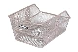 Basil Cento Flower Kinder-Fahrradkorb – Hinterrad – Fest Montierbar – 31×21×9 cm – Stabiler Stahlkorb – Metallfarbig