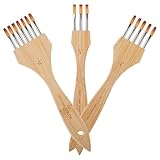 Malpinsel, 17,5 cm, Rechenpinsel, 3-teilig, professionelle Künstlerpinsel, Nylonwolle-Set, ideal für Anfänger, Erwachsene, Handwerk, Töpferei, Leinwand und Stoff
