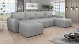 Generisch Couchgarnitur Sofa Sofagarnitur Paula U mit Schlaffunktion Wohnlandschaft