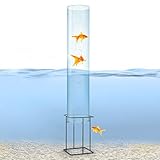 blumfeldt Skydive - Fischturm, Fischsäule, Fisch Dome, Goldfisch-Rohr, Fische, Teich-Gestaltung, Teich-Deko, Acrylglas, Wandstärke: 3 mm, Ø 20 cm, witterungsbeständig, transparent, 127 cm