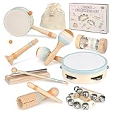 Musikinstrumente für Kinder Kinderspielzeug ab 2 Jahre Holzspielzeug Baby Schlagzeug Kinder Trommel Percussion Instrumente Musikinstrumente Baby Montessori Spielzeug ab 3 Jahre