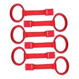 UPKOCH 6st Zaunringe Für Bett Babybett Bett Laufstall Kinderbett Laufhilfe Für Babys Lernen Stehender Zugring Krippe Handzugring Rot Plastik