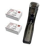 OFFSCH 1 Satz Nicht Markierender Hefter Transparenter Hefter Mini-klebebandabroller Hefter Für Schreibtisch Heavy Duty Handhefter Gegenwärtig Handliche Schüler-büroschere Plastik Black