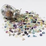 435g Zerkleinerter Fluorit natürlicher Quarz Kristall Schütte Aquarium Kies poliert unregelmäßig geformte Vase Füller Fisch Tank Dekorative Steine saftige Steine