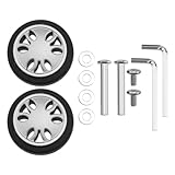 ECSiNG 2 Stück Ersatzräder für Gepäck Koffer Außendurchmesser 51 Mm Radstärke 14,7 Mm Reparaturset für Gepäck Koffer Trolley 360° Stummgeschaltetes Doppelrad Schwarz