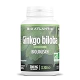 Ginkgo Biloba leaf Bio - 900 mg pro tag - 200 Tabletten | Premium Naturprodukt & Rein pflanzlich