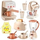 LOVE LIFE Kinderspielzeug ab 3 Jahre – Spielküche Zubehör & Kinderküche Zubehör mit Kinder Kaffeemaschine, Mixer & Toaster – Geschenke für Kinder, Mädchen & Jungen