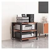 Kleiner 2-stöckiger Stereo-Empfänger, Aufbewahrungseinheit für Audio-Video-Komponenten, Medienschrank mit Lautsprecher, Verstärker, Drucker, CD-DVD-Player, Plattenspieler, Ständer, ideal für Zuhause,