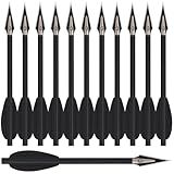 HUNTSPM 6,3' Mini Armbrustbolzen Carbon Armbrustpfeile mit Jagdspitzen Jagdpfeile Pistolenarmbrust Bolzen für 50-80lbs Mini Armbrust Präzisionsziel Praxis Jagd Schießen (6pcs schwarz)