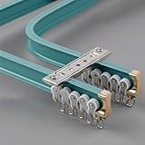 Flexible Gardinenstange aus Aluminium, für gerade oder Erkerfenster, blau, 2,7 m, stabile und biegbare Duschvorhangstangen