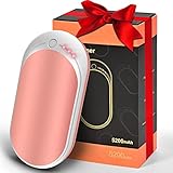 Handwärmer, wiederaufladbar, 5200 mAh, elektrische Handheizung, USB-Handwärmer, Powerbank mit 3 Heizstufen von 35 - 55 °C, tolles Geschenk für Damen und Herren, Wandern, Camping