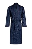Herren Morgenmantel Revise Guido RE-504 - Elegant - 100% Baumwolle - Blau C3 - Gr. L