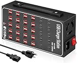 Mehrere USB-Ladestation mit 60 Anschlüssen (40 USB-A- und 20-USB-C-Port), MIXILIN 300 W (60 A) Schnellladestation mit Netzschalter, Desktop-USB-C-Ladeblock, kompatibel mit Handy, iPad, Kindle, Tablet