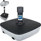 Stimo Premium Sonnenschirmständer für 3,5-5cm mit Rollen Schirmständer rollbar Grau Schirmfuß befüllbar bis 32kg