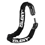Zeleny Fahrradschloss Hohe Sicherheit, 5-Stelliger Zahlenschloss Fahrrad, Verdickte Legierung Fahrradschloss Zahlenschloss, 90cm Kettenschloss für Fahrrad, Motorrad, Scooter