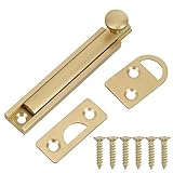 Ipetboom Massiver Messing Türriegel 75mm Schiebetürbolzen mit Schrauben Flächenbündiger Türverschluss für Schlafzimmer Scheunentüren und Innentüren Geräuschloser Schieberiegel für