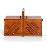 Prym 612551 Nähkasten/Nähkästchen aus dunklem Holz, L Braun