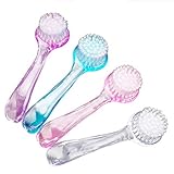 Healifty 4 pcs Gesichtsreinigungsbürste manuell Hornbürste Massage weiche Haaren langer Griff（Zufällige Farbe）