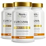 3er Sparmenü Kurkuma Ingwer Kapseln hochdosiert - Mit Curcuma Extrakt, Gerstengras, Kurkuma Pulver, Ingwer, Piperin, Curcumin - 90 vegane Kapseln - Alternative zu Tabletten (3)