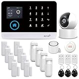 PGST Alarmanlage Haus, Einbruchschutz Fensteralarm, PIR-Sensor, Tür- und Fenstersensoren, Fernbedienungen, Anwendbar auf Wohnung, Garage, Büro (2,4GHz WLAN),Kompatibel mit Alexa und Google