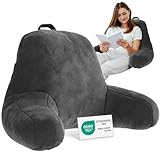 ELONEO Rückenkissen, Lesekissen für Bett und Sofa mit Armlehnen – Ideal als Rückenstütze für mehr Halt und Komfort von Rücken, Kopf und Nacken