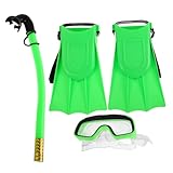 GAROZATION 1 Satz Taucheranzug Für Kinder Schwimmbrille Kinder Kinderschnorchel Schnorchelbrille Kinderversorgung Kinderflossen Flossen Für Kinder Brillen Für Kinder Schwimmbrillen PVC Green