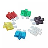 MOOEDJKL 1000PCS 5A 10A 15-40A Mittlere Größe Auto Sicherung Einsätze Auto Versicherung Tablets Standard Sicherung mit Lampe Auto Einsätze Sicherung mit Box(20A)