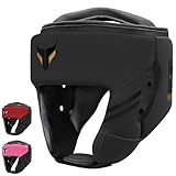 Mytra Fusion kopfschutz Boxen kopfschutz mit verstellbarem Riemen MMA, Muay Thai, Sparring, Kampfsport, Karate Box kopfschutz (Black, L)