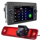 7 Zoll HD Auto Radio Autospieler GPS Navigation Carplay/Android Autoradio, Ersatz für Ford Transit Hecktur Transporter Van 3 Bj 2006-2009/Transit MK7 Tourneo/Furgon MK4 Van(mit Bremslichtkamera)