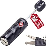 OW-Travel Kabel Schloss mit Schlüssel (1er) Kofferschloss Vorhängeschloss Gepäckschloss Sicherheitsschloss Schlüsselschloss TSA Lock Cable USA Schloss für Reise Koffer Spind Rucksack (Schwarz)
