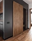 Porte Italiane, Unsichtbare Schiebetürschiene MAGICAL 1200, Tragkraft 80 kg, für Holzschiebetür vor der Wand von 80 cm bis 120 cm Breite, Kit mit Mechanismus, Zubehör und Führung