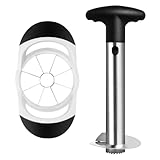 Asdirne Ananasentkerner & Apfelschneider, Ananasschneider und Obstschneider mit lebensmittelechter Edelstahlklinge und ABS-Griff, Ananasschäler, Schwarz